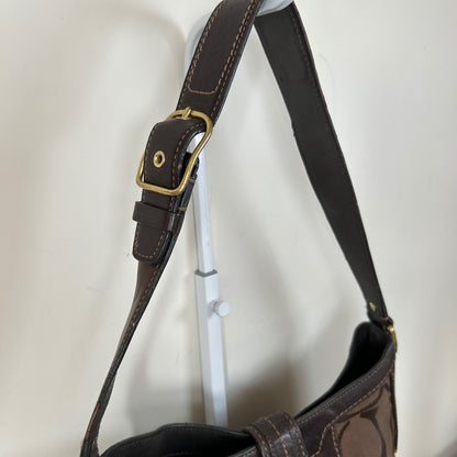 Coach Brown Clip Front Signature Monogram Shoulder Bag D0768-11067