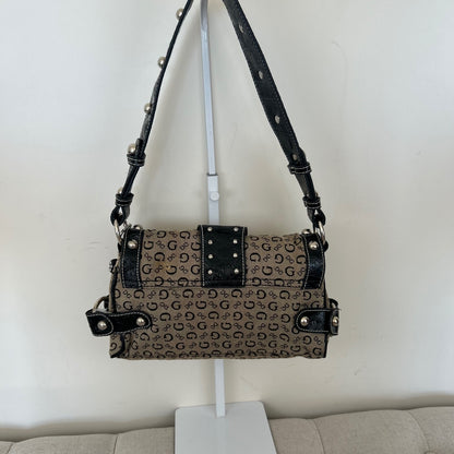 Guess Black & Grey Monogram Shoulder Bag