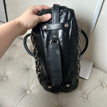Coach Ashley Black Signature Monogram Convertible Shoulder Bag M1182-F15443