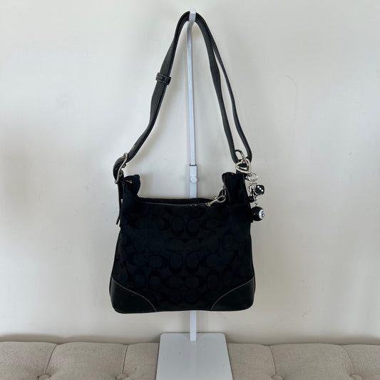 Coach Black Monogram Convertible Shoulder Bag J2K-6347