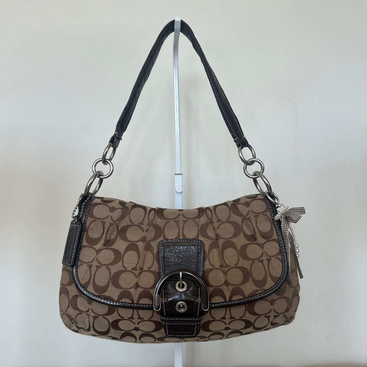 Coach Soho Brown Signature Monogram Shoulder Bag M1161-F17093