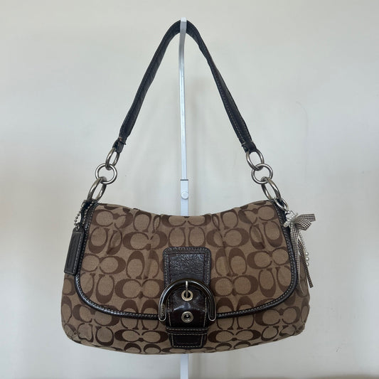 Coach Soho Brown Signature Monogram Shoulder Bag M1161-F17093
