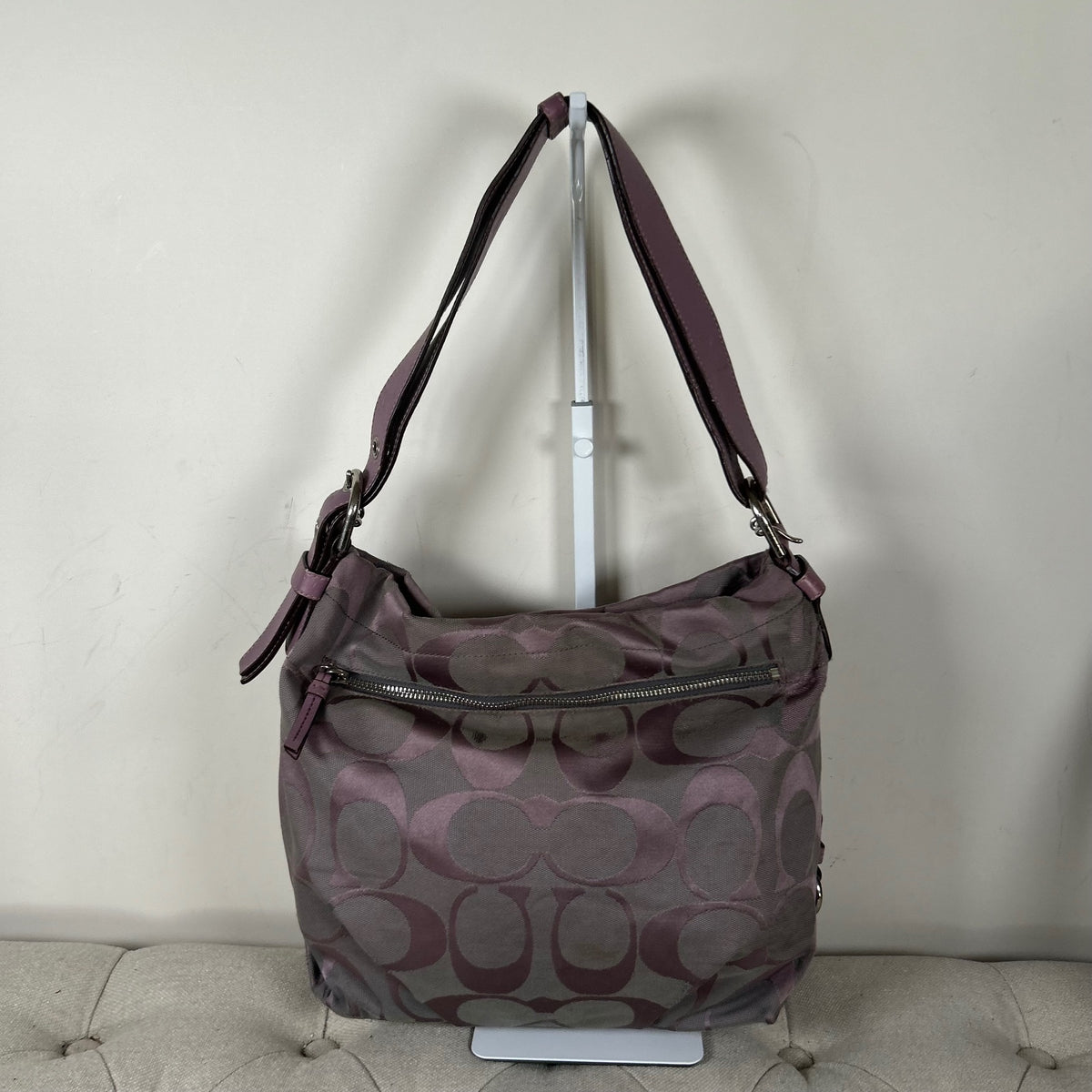 Coach Purple Convertible Monogram Shoulder Bag F1281-F15067