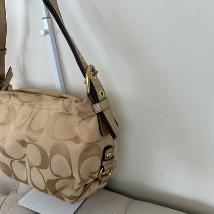 Coach Beige Monogram Convertible Shoulder Bag K1173-F15068