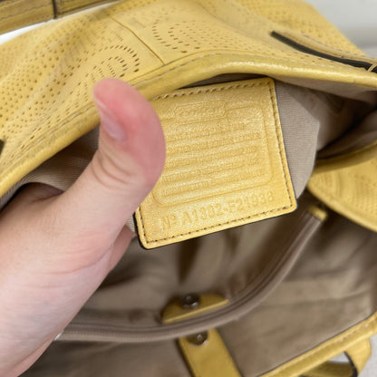 Coach Yellow Monogram Leather 3 Compartment Shoulder Bag A1382-F21938