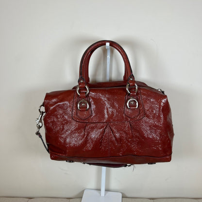 Coach Ashley Dark Red Patent Leather Convertible Shoulder Bag J1149-F15455