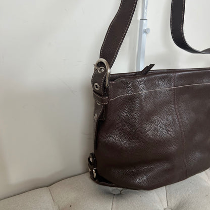 Coach Brown Pebbled Leather Convertible Shoulder Bag L1357-F15064
