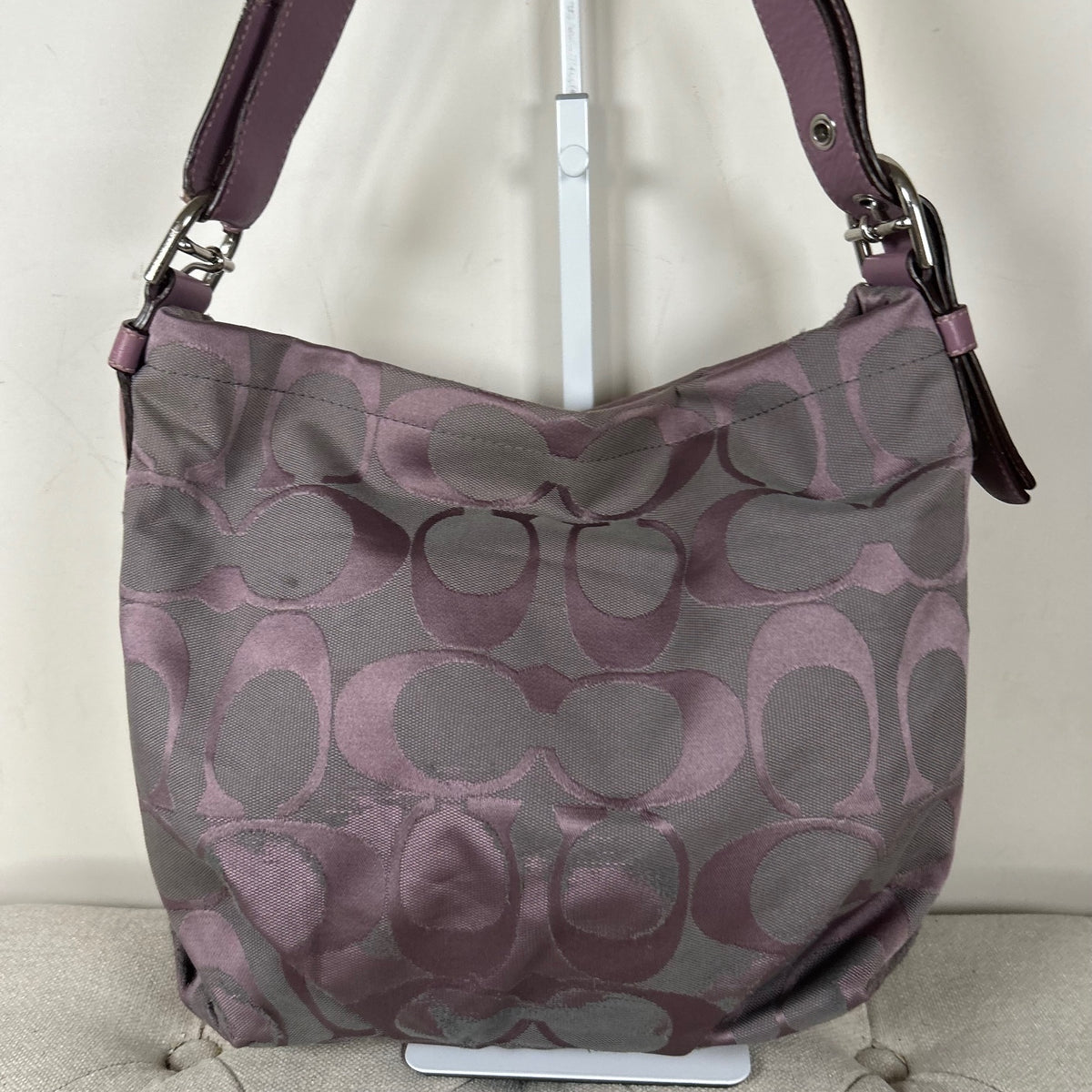 Coach Purple Convertible Monogram Shoulder Bag F1281-F15067