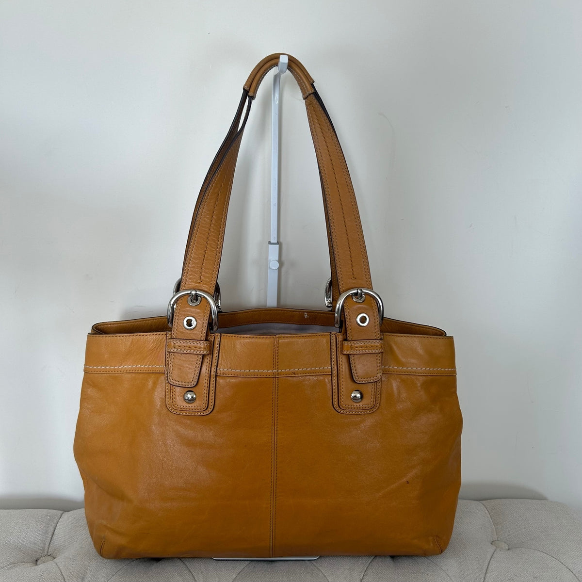Coach Tan Large Leather Pleated Large Soho Shoulder Bag D1072-F13733