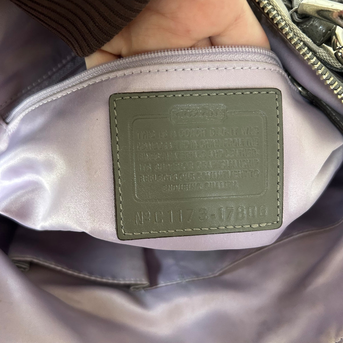 Coach Grey Monogram 3 Compartment Shoulder Bag C1173-17806