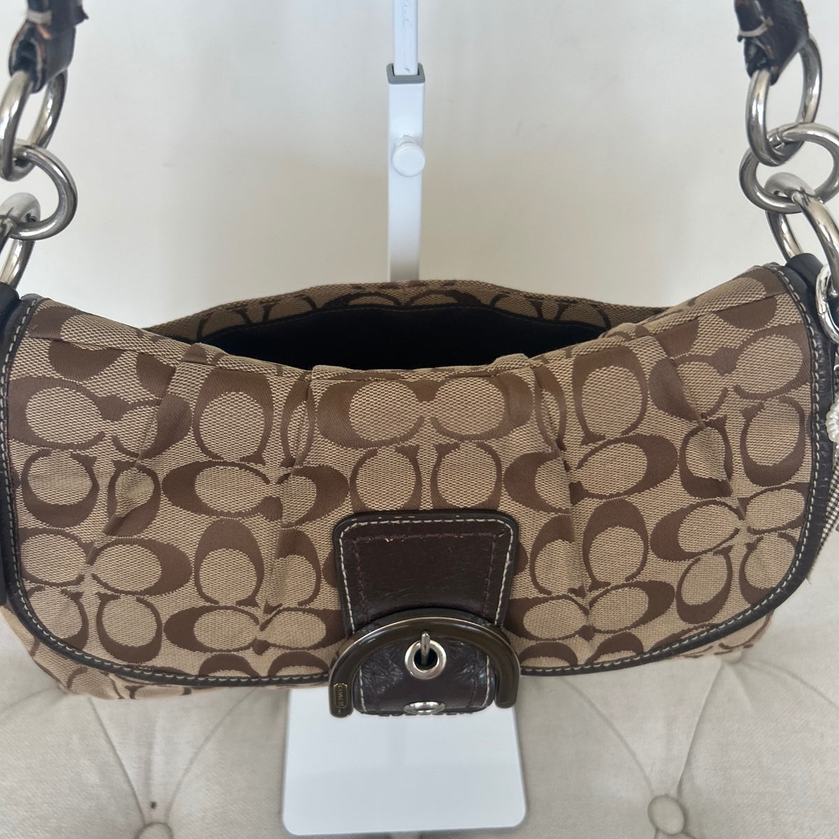Coach Soho Brown Signature Monogram Shoulder Bag M1161-F17093