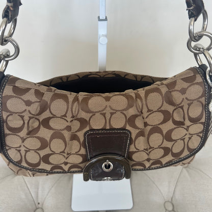 Coach Soho Brown Signature Monogram Shoulder Bag M1161-F17093