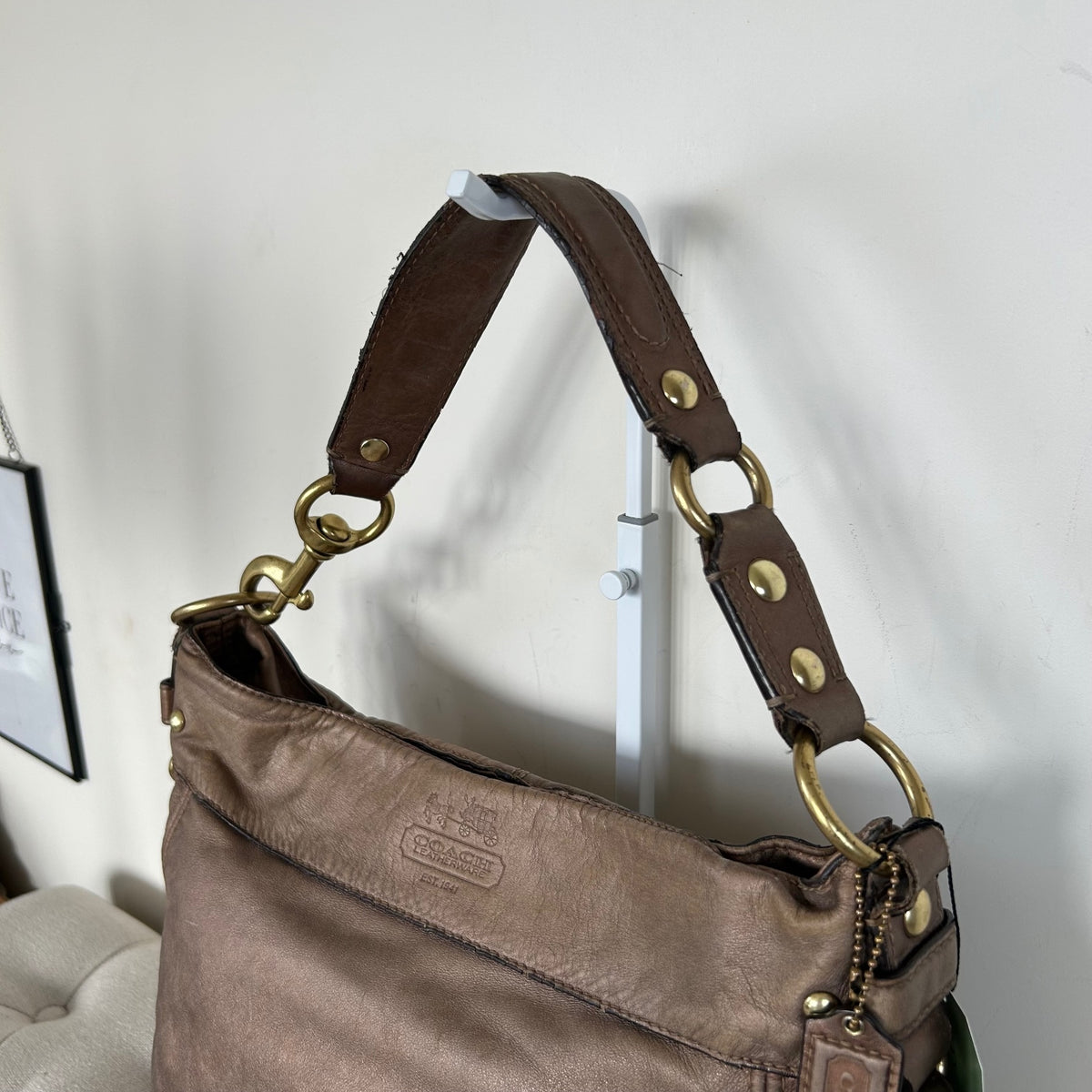 Coach Bronze Metallic Zoe Medium Shoulder Bag K0885-12669