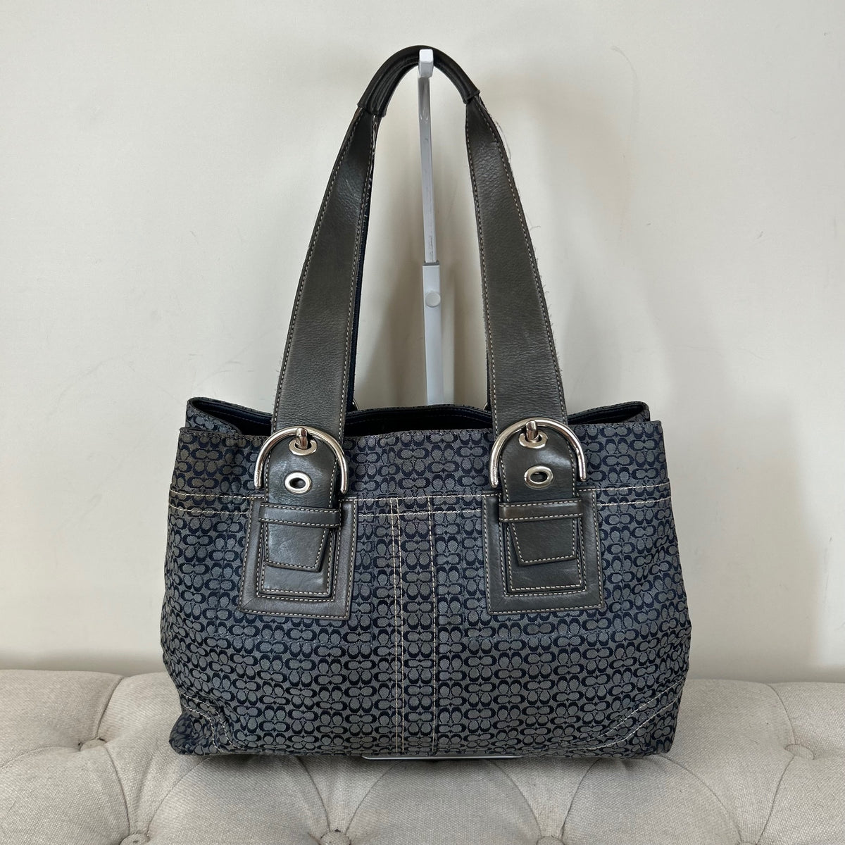 Coach Blue Monogram Soho Tote Shoulder Bag E0820-F12311