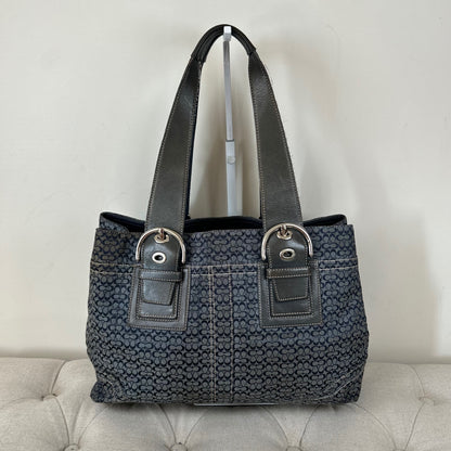 Coach Blue Monogram Soho Tote Shoulder Bag E0820-F12311