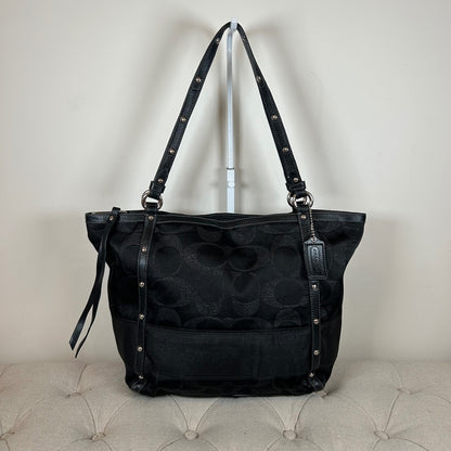 Coach Black Sequin Large Monogram Tote Shoulder Bag F0871-12911