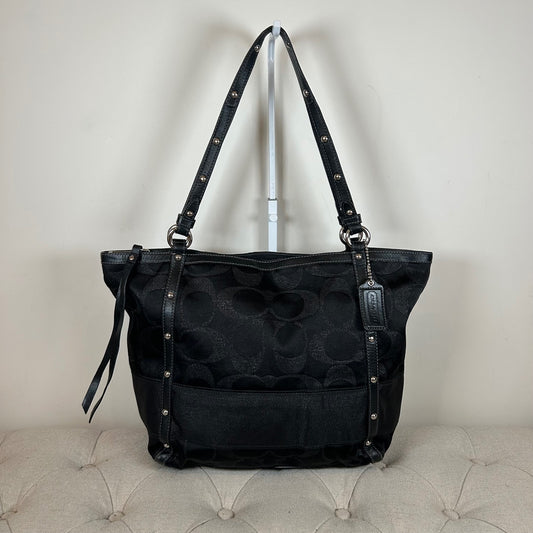 Coach Black Sequin Large Monogram Tote Shoulder Bag F0871-12911