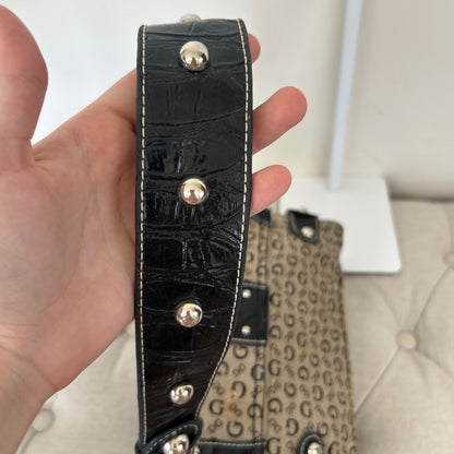Guess Black & Grey Monogram Shoulder Bag