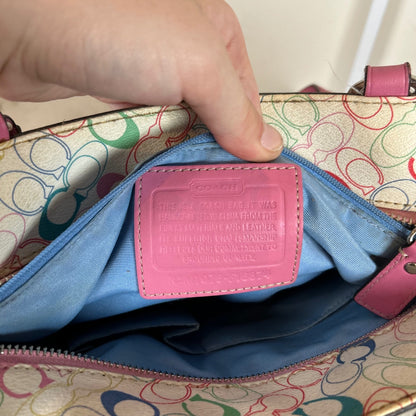 Coach Colourful Leather Tote Shoulder Bag with Charms M1978-F16874