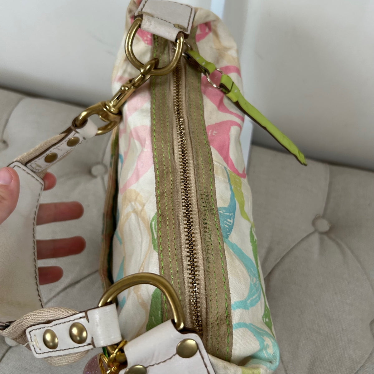 Coach Pastel Scribble Hobo Slouchy Shoulder Bag M05J-132