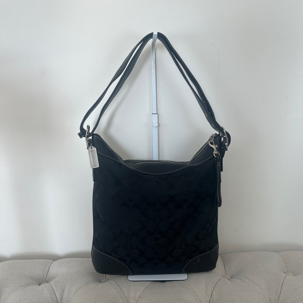 Coach Black Monogram Bucket Shoulder Bag H3K-6346