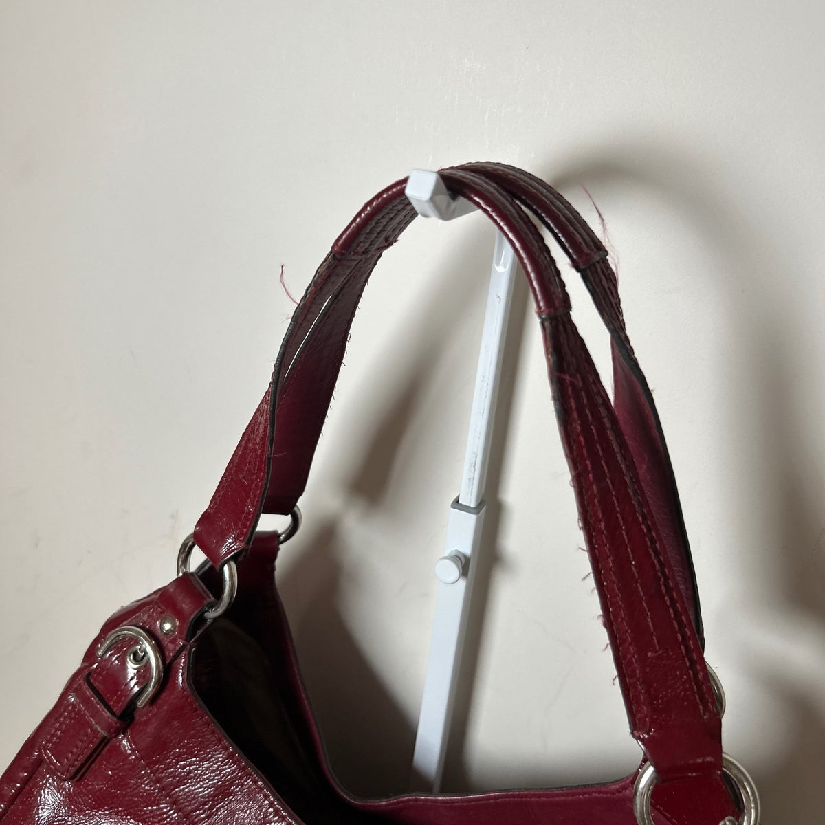 Coach Red Patent Leather 3 Compartment Shoulder Bag H1276-F19708