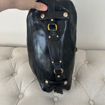 Coach Ashley Black Leather Convertible Handbag L0871-12937