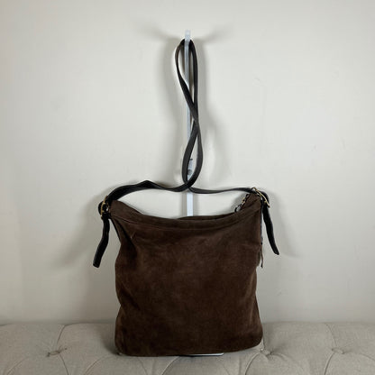 Coach Brown Suede Hobo Crossbody Bag G2S-9324
