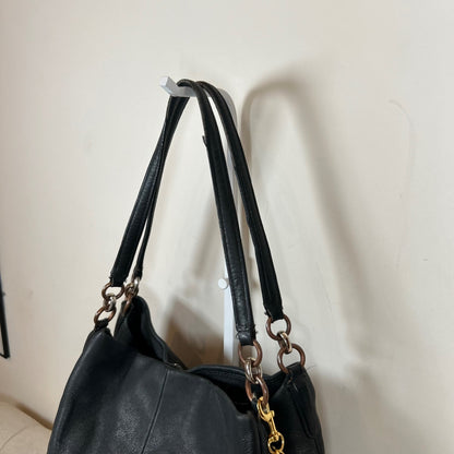 Coach Maggie Black Leather 3 Compartment Shoulder Bag