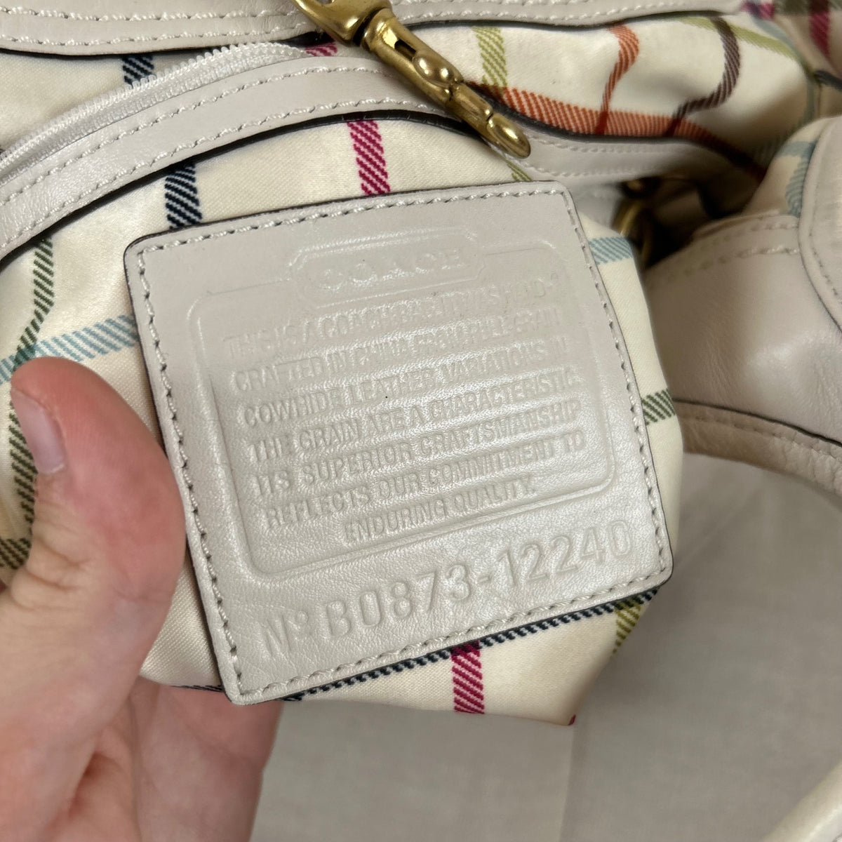 Coach White Leather Ergo Shoulder Bag B0873-12240