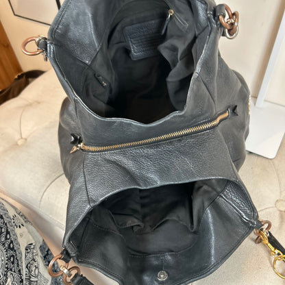Coach Maggie Black Leather 3 Compartment Shoulder Bag