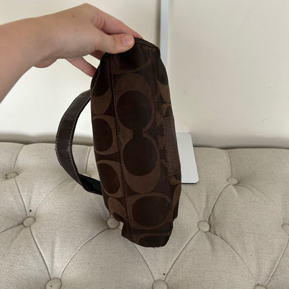 Coach Chocolate Brown Stripe Mini Shoulder Bag H1161-F18035