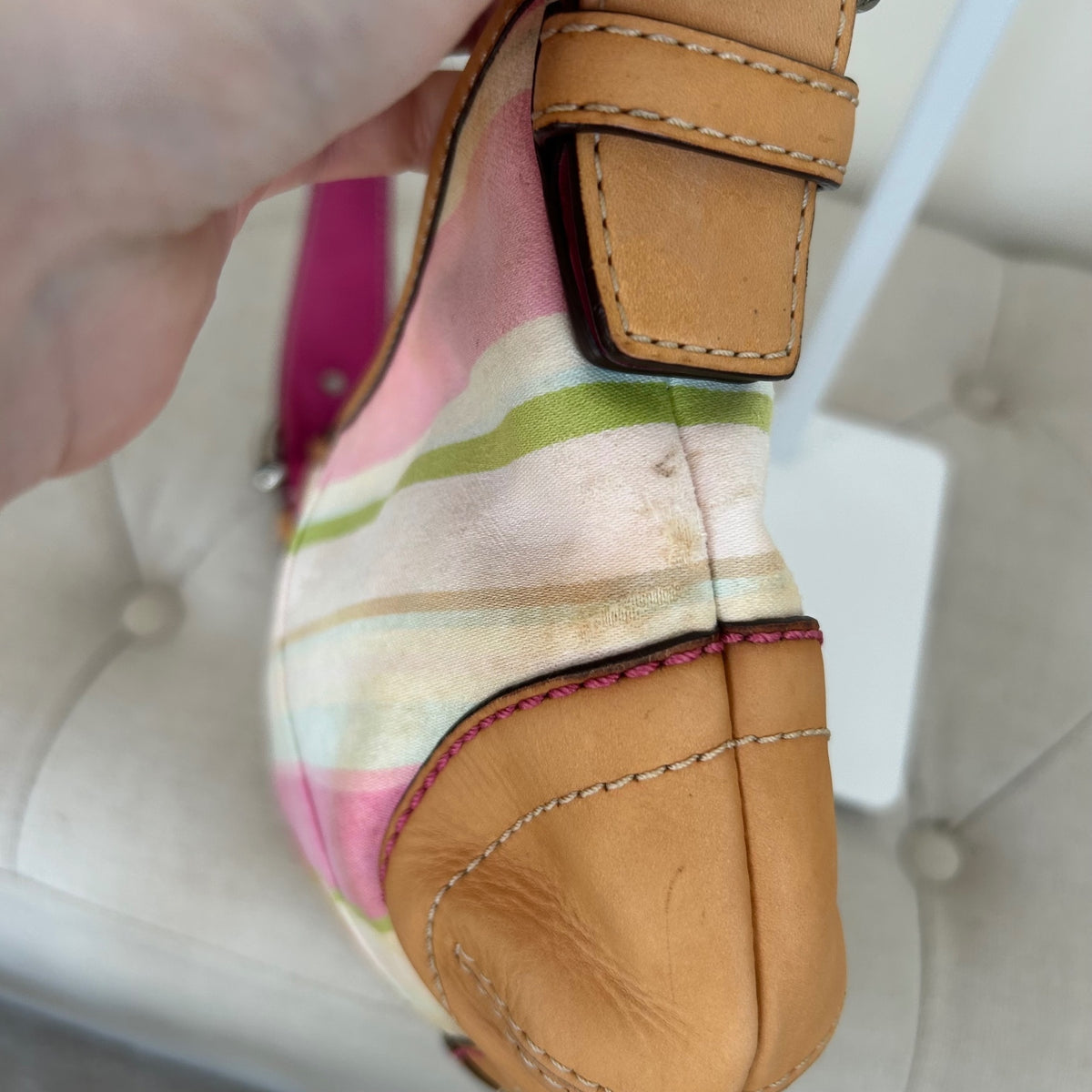 Coach Soho Pastel Multicolour Stripe Hobo Shoulder Bag L053-1884
