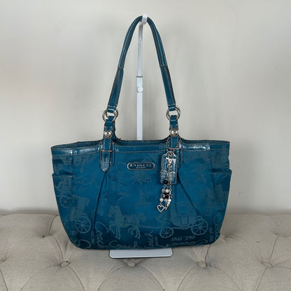 Coach Royal Blue Horse & Carriage Tote Shoulder Bag C1076-F15144