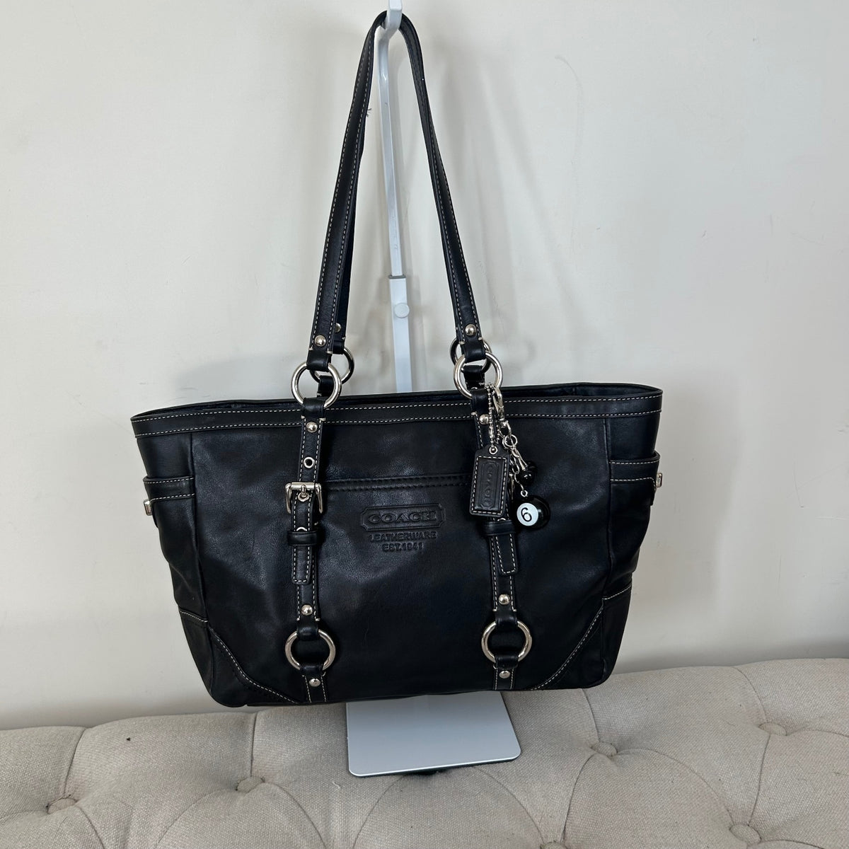 Coach Black Leather East-West Shoulder Bag D0882-F12343