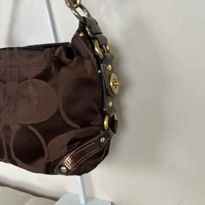 Coach Brown Carly Medium Monogram Shoulder Bag F0825-13008