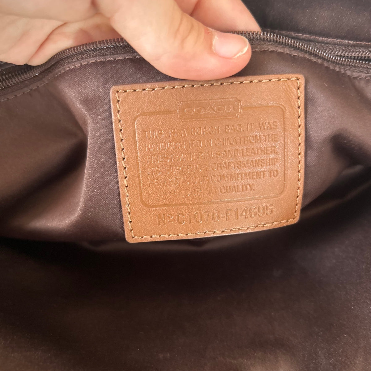 Coach Brown Signature Monogram Satchel Shoulder Bag C1076-F14695