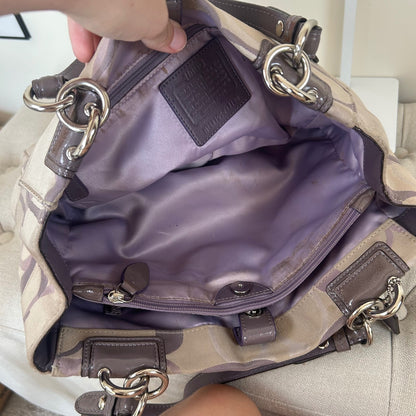 Coach Purple Monogram 3 Compartment Shoulder Bag L1194-F17140
