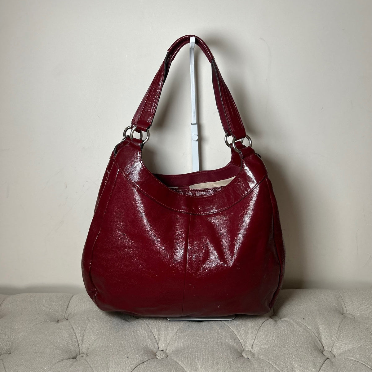 Coach Soho Red Patent Leather Hobo 3 Compartment Shoulder Bag