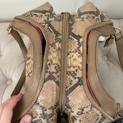 Rare Coach Maggie Snake Print 3 Compartment Shoulder Bag C1271-19629