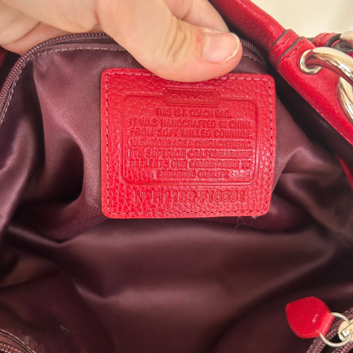 Coach Red Pebbled Leather Penelope Shoulder Bag H1169-F16531