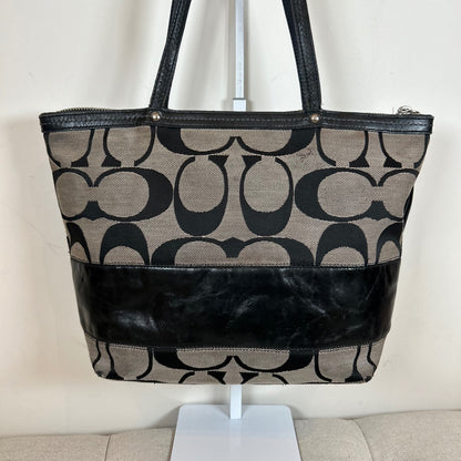 Coach Black Patent Signature Stripe Tote Bag C0868-12429