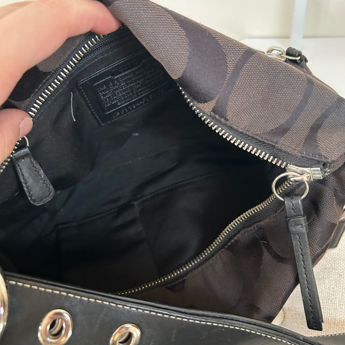 Coach Black Monogram Convertible Shoulder Bag F1194-F15068