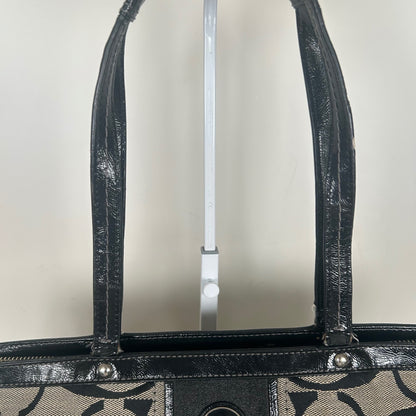 Coach Black Signature Monogram Stripe Tote Bag D1380-F21950
