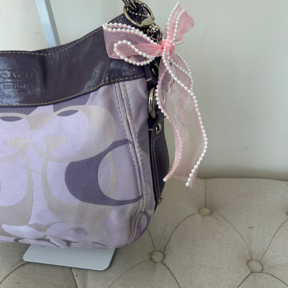 Coach Purple Optic Monogram Zoe Shoulder Bag L0967-F14711