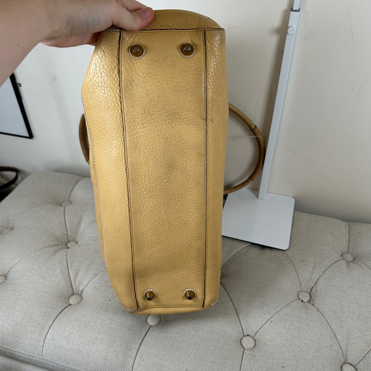 Coach Pastel Yellow Leather Hampton Shoulder Bag A0793-10529