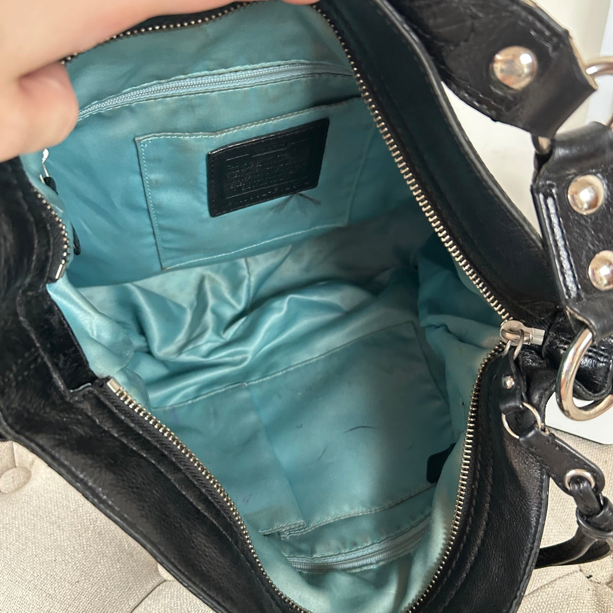 Coach Large Black Monogram Zoe Shoulder Bag K0982-F12674