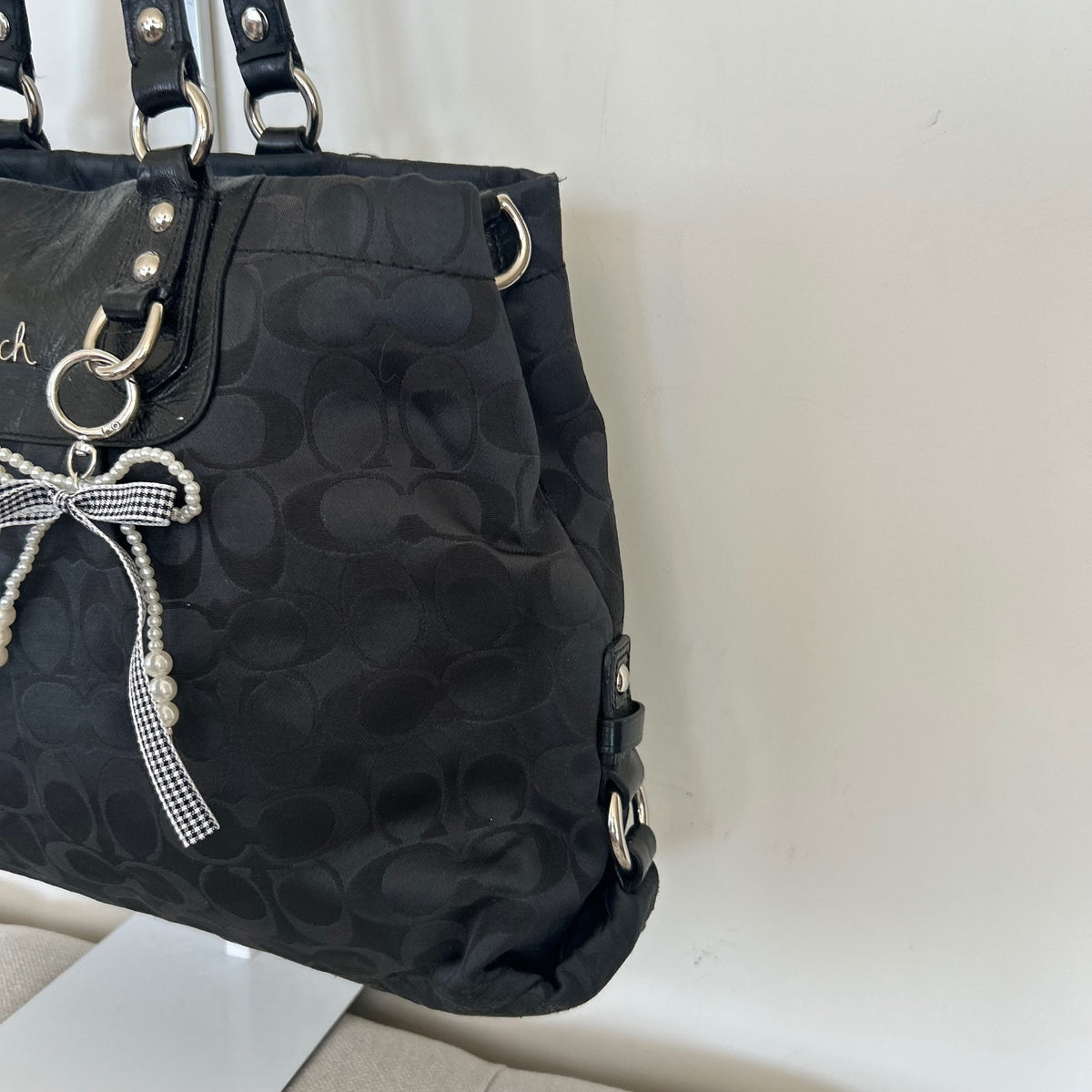 Coach Ashley Black Monogram Shoulder Bag K1060-F15510
