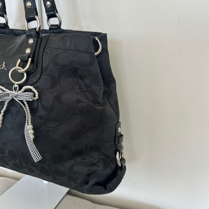 Coach Ashley Black Monogram Shoulder Bag K1060-F15510