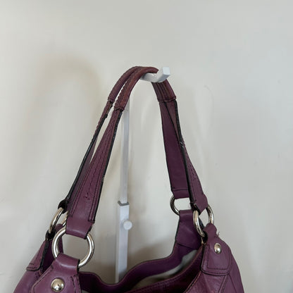 Coach Purple Leather Buckle Front 3 Compartment Shoulder Bag E1120-F17092